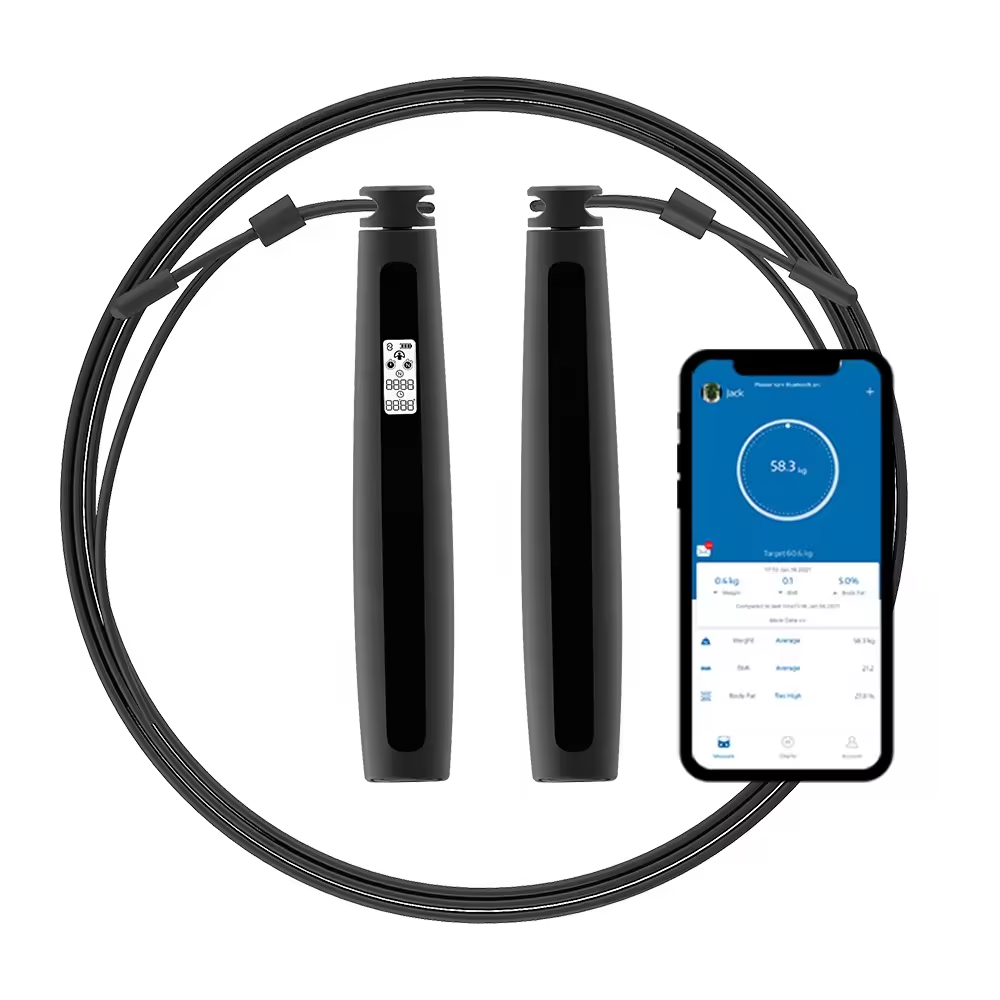 Smart Jump Rope Digital Counter - حبل تخطي ذكي للياقة البدنية ،