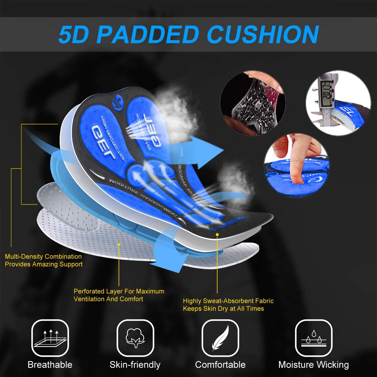 X-Tiger الدراجات الملابس الداخ - مراجعة Padded Cycling Shorts 5D Gel وسعره